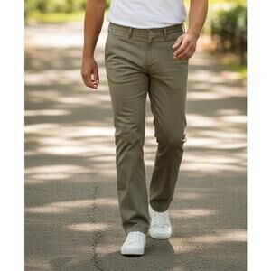 Lee Custom Fit Slacks Pants Men's Size 34" x 30" Greenish Brown